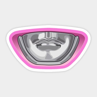 Pink Ranger Helmet Face Mask Sticker